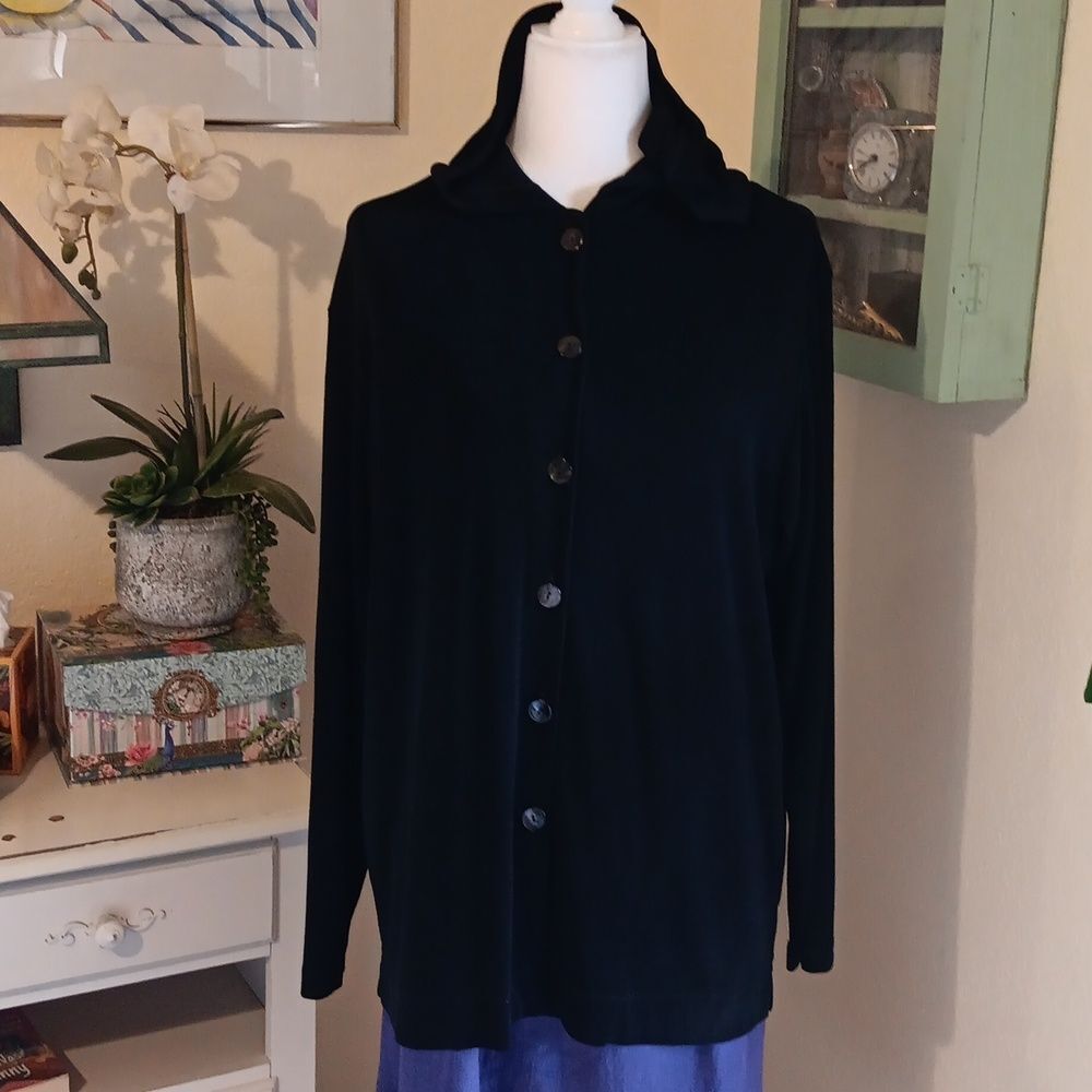 Chico's Travelers Hooded Cardigan Sweater